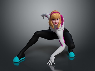 modern game character spiderman female spiderman cartoon spiderman model