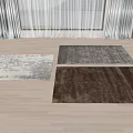 Soft Plush Square Rugs in Different Tones on Wooden Floor Living Room