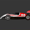 Red and White Race Car Featuring Rear Wing and Number 04 Exterior Design
