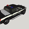 County Sheriff Black And White Functional Law Enforcement Truck With Emergency Lights