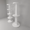 White Multi Tiered Circular Shelf Units With Modern Minimalist Design for Indoor