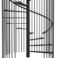 Modern Spiral Staircase With Metal Railing And Sleek Contemporary Design Structure