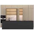 Modern Kitchen Interior With Light Upper And Dark Lower Cabinets And Marble Countertop 3d model