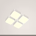 Modern Geometric Square Ceiling Lights Featuring White Black Frames Bright Ambient Lighting 3d model