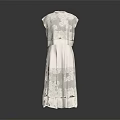 Elegant White Sleeveless Lace Dress With Floral Pattern For Women