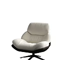 Modern Plush White Leisure Chair With Comfortable Backrest And Dark Base 3d model