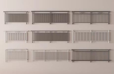 Modern Fence Guardrail Modern Railing Iron Railing Balcony Railing 3d model