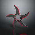 Star Shaped Throwing Sports Equipment with Black Red Edges and Circular Center Design