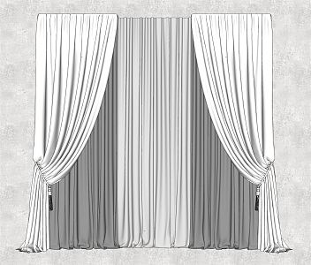 Modern Curtain Combination 3d model