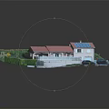 Single Family House Featuring Red Roof Solar Panels Driveway And Two Cars On Green Lawn