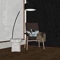 Modern Leisure Chair Side Table Floor Lamp Leisure Chair 3d model