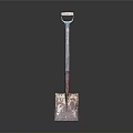 Industrial Grade Equipment Shovel with Rusty Metal Blade and Sturdy Handle for Heavy Duty Work