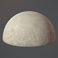 Rough Textured Natural Stone Hemisphere With Gray Background Surface 3d model