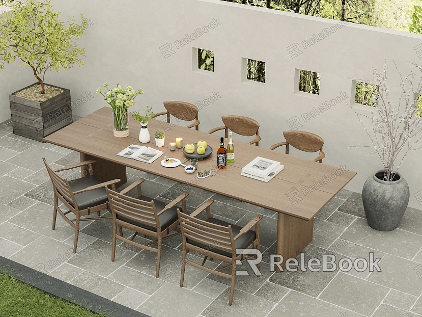 The combination of outdoor dining tables and chairs model