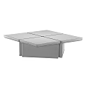 Wooden Top Coffee Table With Rattan Weave Sides And Natural Modern Design Elements