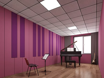 Stylish Shoe Bench with Pink Wall and Wooden Floor in Modern Room 3d model