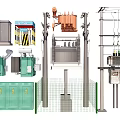 Innovative Industrial Equipment Featuring Switchgear Transformers Control Cabinets and Metal Frames