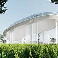Modern Observation Deck Landscape Bridge Landscape Structure Landscape Gallery Landscape Platform Curve Observation Deck Curve Plank Road 3d model