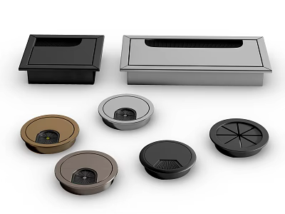 Modern Desktop Socket Covers In Various Colors And Shapes For Home Office 3d model