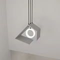 Modern Unique Shaped Pendant Light With Geometric Design And Circular Light In White Room