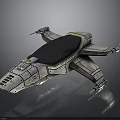 Advanced Aerospace Spaceship Design With Sleek Body And Thrusters For Cosmic Travel
