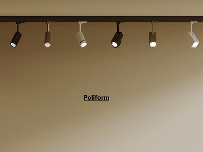 Poliform Modern Track Lighting System With Sleek Adjustable Spotlights On Ceiling 3d model