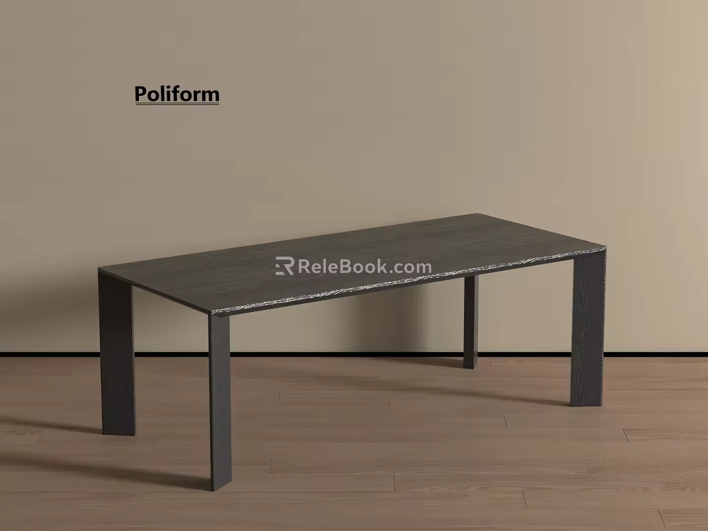 Modern Minimalist Dining Table KARIMOKU Wood Grain Dining Table Simple Rectangular Dining Table 3d model