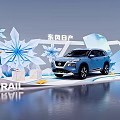 Blue Dongfeng Nissan X TRAIL Car Display With Snowflake Decorations Scene