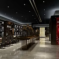 Gucci Boutique Interior With Luxury Display Cases And Brand Logo Lighting