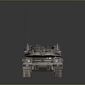 Modern Combat Military Tank With Camouflage Paint Tracks Cannon And Armored Equipment