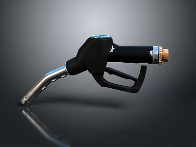 Gas Pump Nozzle With Metal Tip And Black Handle For Fuel Station Equipment 3d model
