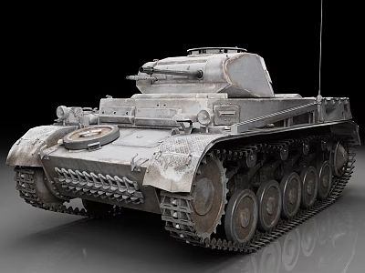 Vintage Military Tank With Weathered Armor Tracks And Cannon Design 3d model