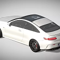 White Mercedes AMG Coupe with Black Roof and Sporty Black Wheels