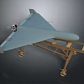 Aerospace Drone Model With Engineering Display Stand And Space Technology Design