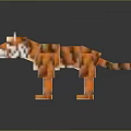 Minecraft Style Pixel Art Tiger Character 3D Model Design And Details 3d model
