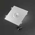 White Square Downlight Spotlight With Wavy Pattern And LED Illumination Design 3d model