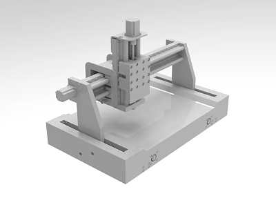 Industrial Equipment For Precision Machining With Metal Frame Linear Rails And Sliding Platform 3d model