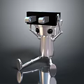 Silver Humanoid Robot Electronic Appliance With Metallic Design Shiny Arms And Legs
