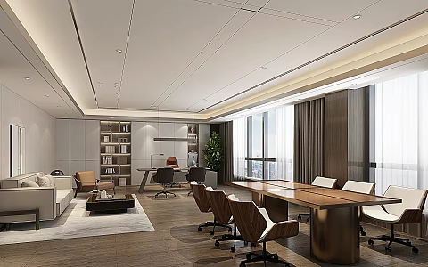 modern office general manager office 3d model