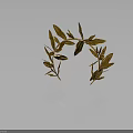 Elegant Golden Olive Branch Wreath Headwear with Reflection on Dark Background