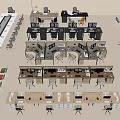 Office desks and chairs combination staff office desks and chairs manager office desks and chairs conference desks and chairs negotiation desks and chairs 3d model