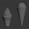 Sweet Delicious Ice Cream Cones With Swirled Soft Serve And Scooped Creamy Treats