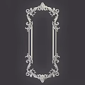 Ornate Silver Metal Decorative Frame With Intricate Scrollwork Details 3d model