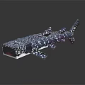 Shark Shaped Decorative Figure Made With Blue And White Blocks On Reflective Surface