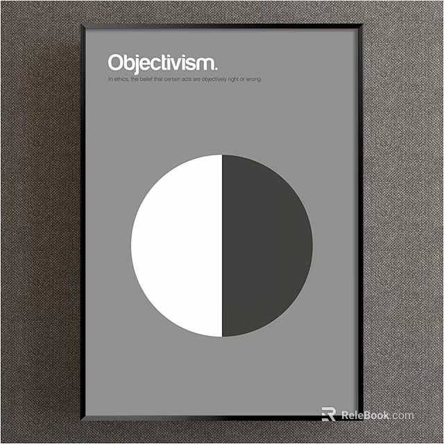 Objectivism Philosophy Concept Visualized With Simple Black And White Circle 3d model 