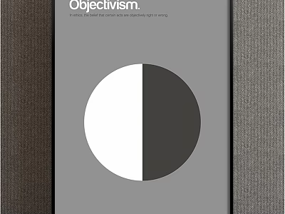 Objectivism Philosophy Concept Visualized With Simple Black And White Circle 3d model
