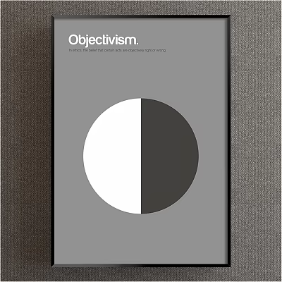 Objectivism Philosophy Concept Visualized With Simple Black And White Circle 3d model