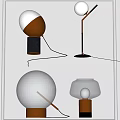 Modern Table Lamp Combination Bedside Decorative Metal Table Lamp Spherical Glass Lampshade Table Lamp Living Room Floor Table Lamp Study Room Table Lamp Simple Fashion Table Lamp 3d model