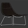 Stylish Modern Brown Wicker Chair With Curved Design And Metal Frame