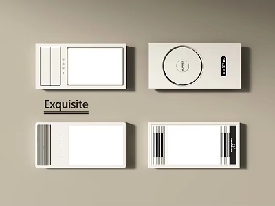 Exquisite Control Panels With Four Different Modern Designs And White Finish 3d model